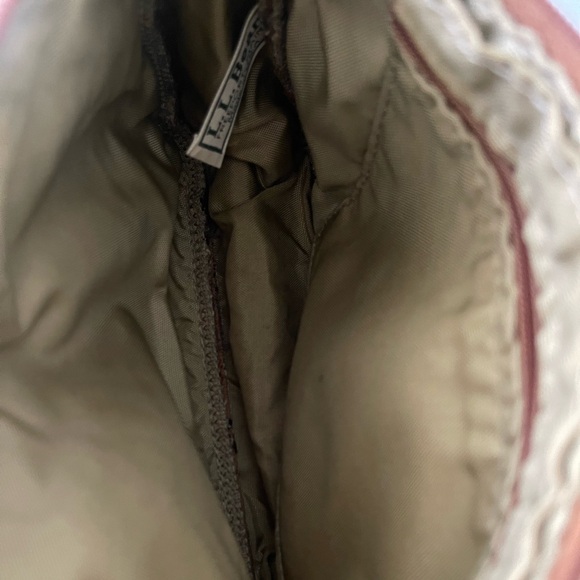 L.L. Bean Tapestry Crossbody Shoulder Purse Vintage Leather Bag Zipper USA Made - Picture 3 of 6